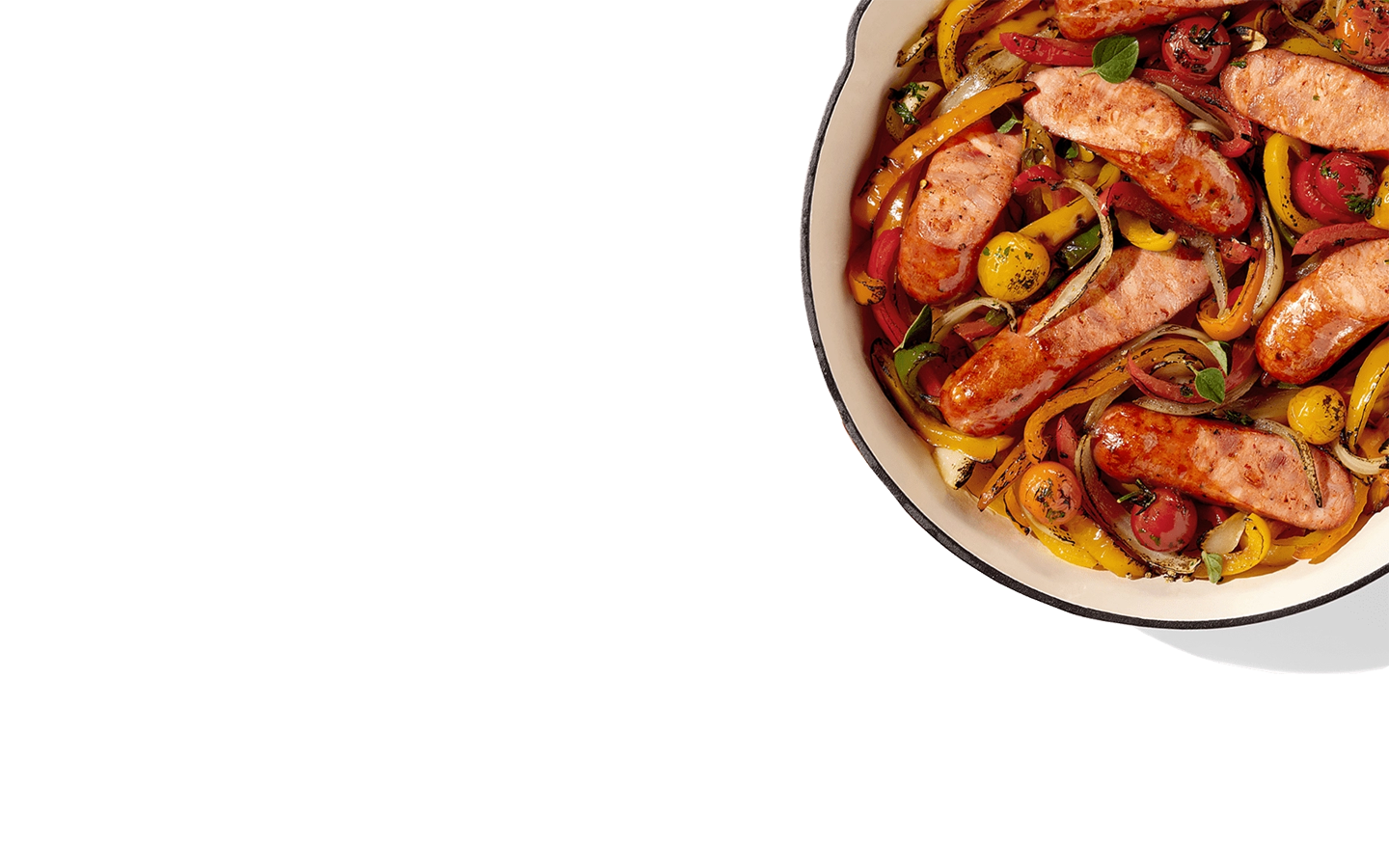 Aidells sausage mixed with vegetables