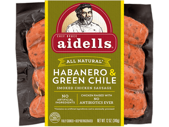 ALL NATURAL* HABANERO & GREEN CHILE SMOKED CHICKEN SAUSAGE