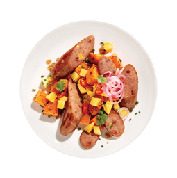 Aidells Sweet Potato Salad with Grilled Pineapple & Bacon Sausage