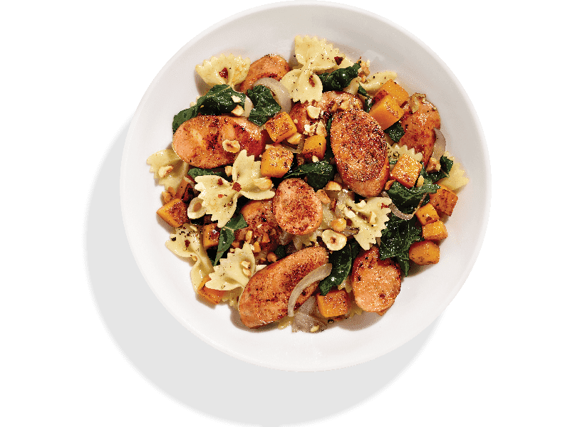 Harvest Farfalle with Chicken & Apple Sausage | Aidells