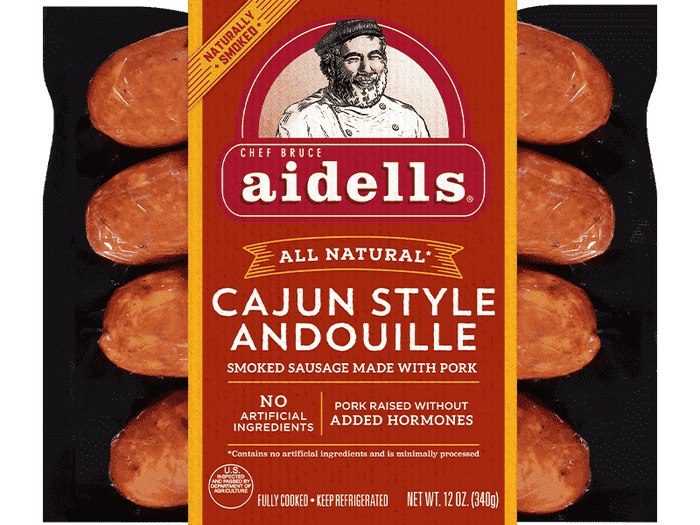 ALL NATURAL* CAJUN STYLE ANDOUILLE SMOKED SAUSAGE MADE WITH PORK