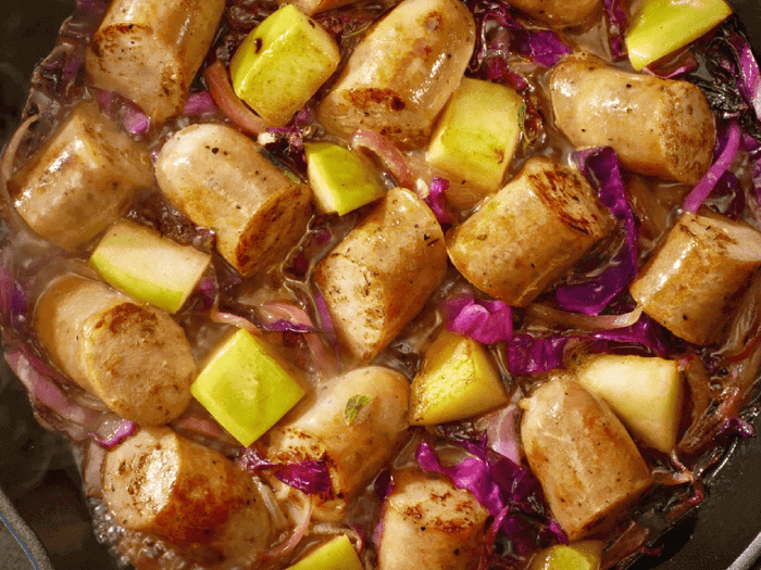 Aidells Cabbage with Chicken & Apple Sausage Skillet